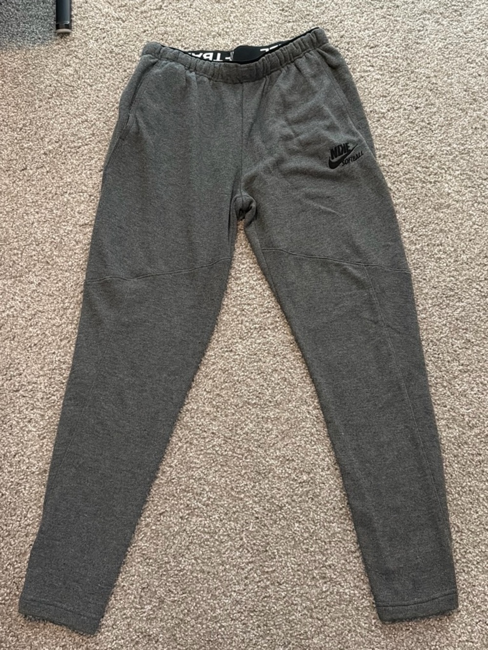 Nike Dark Gray Fleece Track Pants with Logo